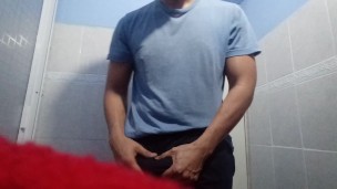 Playing in bathroom with my dick!