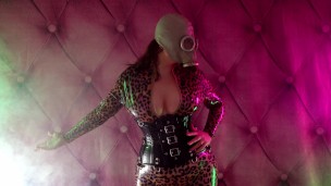 Latex Rubber Girls with GasMask in the Smoke - hot ASMR free porn (Mistress Priest)