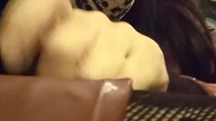 MILF does REVERSE STREAPTEASE Sexy LINGERIE LEOPARD PVC FETISH CLOTHES