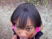 Ebony Slut Sucks Bbc and gets Caught
