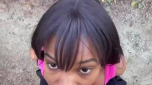 Ebony Slut Sucks Bbc and gets Caught