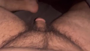 Secretly Playing With my hairy Cock and sweaty Feet Under Blanket - ALMOST GOT CAUGHT!