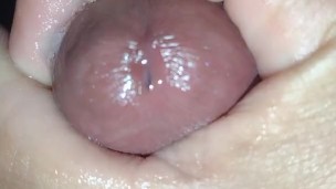 Watch pre cum leak out of my dick while jerking off in adult theater in front of people watching