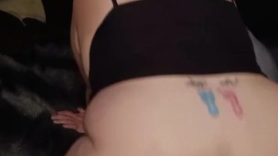 Big tiddy alt girl rides tentical dildo