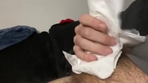 Tissue paper always makes my cock grow hard