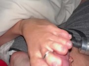 NEW OILY FOOTJOB! Hubby liked my new toe rings and new color. 10/16