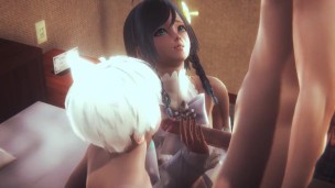 Yaoi Femboy - Sexy white hair catboy in a threesome