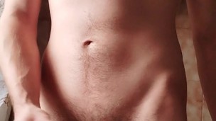 jerking off before taking a shower