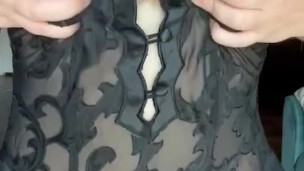 Revealing my huge tits in sexy lingerie