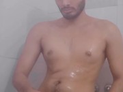 sexy man giving himself a shower after cum 5/16