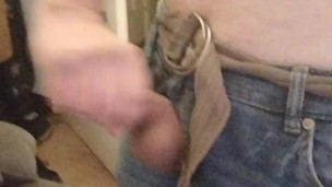 Jerking off trying not to get caught by showering roommate