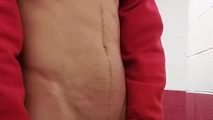 Quick jerk in bathroom AT WORK! 💦💦