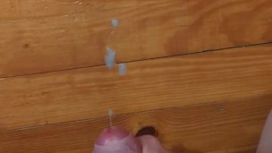 Solo cumshot in bathroom floor