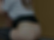 【仕事中のOLがフェラ抜き】究極の斜め後ろアングル！尻好きにはたまらないエロ尻突き出しバキュームフェラ！口内発射！ - Screenshot 8 of 16 - フェラ