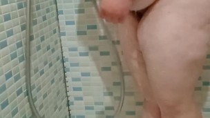 Pamela Croft pregnant takes a shower after fuck, busty MILF amateur