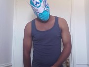 Masked guy cums for you