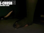 Cock crush under high heel and foot on pantyhose with cumshot 14/16