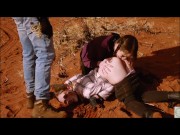 Rimming in the red desert heat and anal sub domination threesome for sexy BDSM fetish teens 5/16