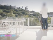 I fuck a stranger on hotel´s terrace while my cuckold husband watches! Outdoor sex for voyeurs 6/16