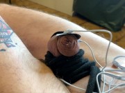 Linking slave balls. Electricity for the male genitals 12/16
