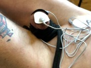 Linking slave balls. Electricity for the male genitals 13/16