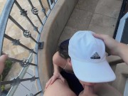 BALCONY BLOWJOB AFTER GOLF. I WONDER IF THE NEIGHBORS SAW.. 12/16