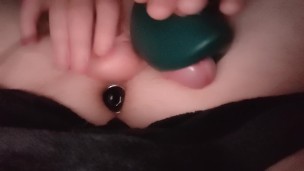 Butt plug and gush vibe play