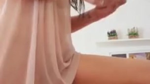 Julia amateur MILF. Black dildo fuck alone. real homemade