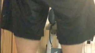 Naked Workout: Anal View of Some Warmup Squats and Dumbbell Squats