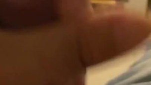 Jerking a BIG UNCUT COCK