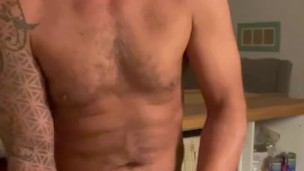 Late Night Chair Wank & Cum Eat