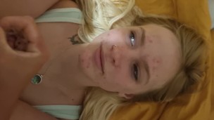 Cute blonde gets another facial