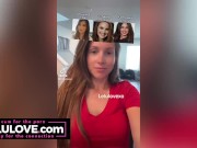 Babe trying on jeans, taking cumshot facial, behind porn scenes bloopers, earholes closeup, after sex fun - Lelu Love 12/16