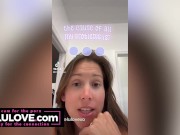 Babe trying on jeans, taking cumshot facial, behind porn scenes bloopers, earholes closeup, after sex fun - Lelu Love 3/16