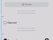 Snapchat screen recording blonde deep throats dick blowjob