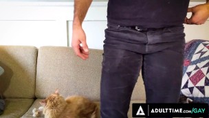 HETEROFLEXIBLE - Hairy Gay FTM Trip Richards' Pussy Eaten & Fucked By Bear Gilbert Man's Big Dick