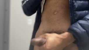 Teen playing with his bbc in the bathroom