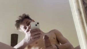 jacking off to myself in the mirror