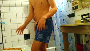 Tremendous big ass Latina stepdaughter is fucked and filmed by her stepdad in the shower, real video