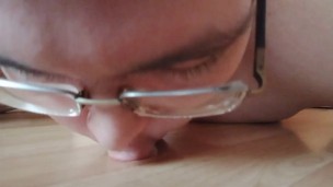 Good Boy cums through his ass and cleans his mess