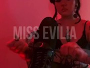 Tying and rubbing my pleaser boots (PVC ASMR) 12/16