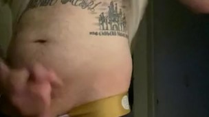 Solo male jerks off in an construction site 