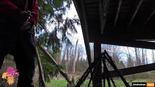 johnholmesjunior visits a vancouver park after work for risky solo show with massive shooting load