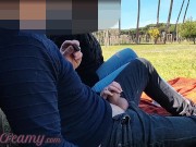 French Teacher Handjob Amateur on public park to student with Cumshot - MissCreamy 11/16