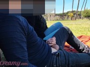 French Teacher Handjob Amateur on public park to student with Cumshot - MissCreamy 12/16