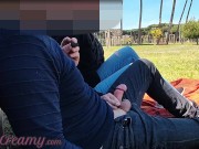 French Teacher Handjob Amateur on public park to student with Cumshot - MissCreamy 13/16