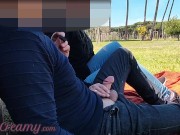 French Teacher Handjob Amateur on public park to student with Cumshot - MissCreamy 14/16