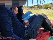 French Teacher Handjob Amateur on public park to student with Cumshot - MissCreamy 2/16