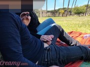 French Teacher Handjob Amateur on public park to student with Cumshot - MissCreamy 5/16