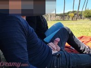 French Teacher Handjob Amateur on public park to student with Cumshot - MissCreamy 9/16